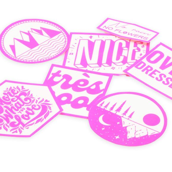 SnapPap Labels / Etiketten "Bold" Bogen mit 10 Labels (weiss-pink)