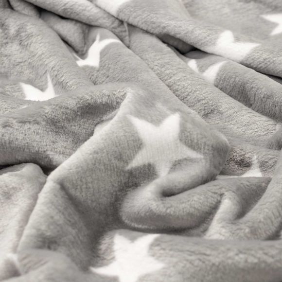 Wellnessfleece "Sterne" (grau-weiss)