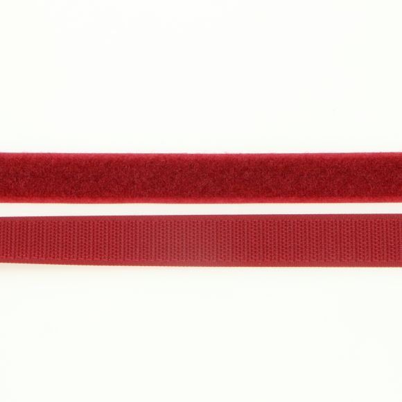 Velcro/bande auto-agrippante "Crochet & velours" 20 mm - morceau de 1 m (rouge foncé)