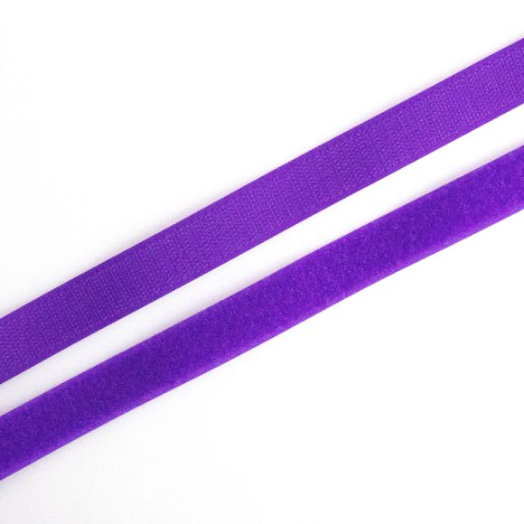 Velcro/bande auto-agrippante "Crochet & velours" 20 mm - morceau de 1 m (violet)