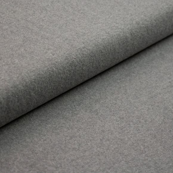 Tricot fin coton - uni "Bene" (gris) de SWAFING