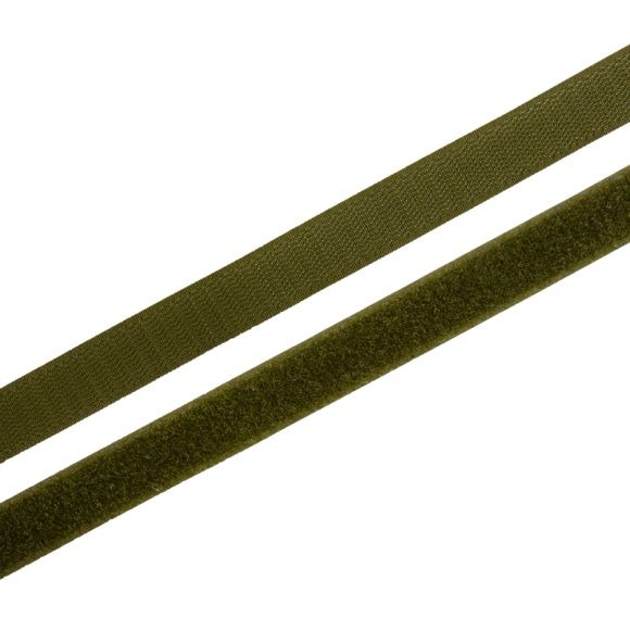 Velcro/bande auto-agrippante "Crochet & velours" 20 mm - morceau de 1 m (olive)