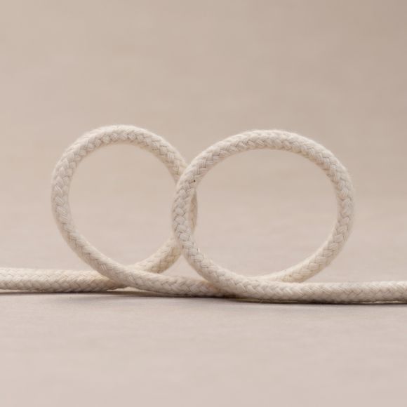 Cordon en coton - tressé Ø 6 mm - par unité de 1 m (nature) de KREANDO