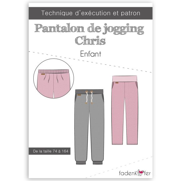 Patron - pantalon de survêtement pour enfants "Chris" Gr. 74-164 von fadenkäfer (in französisch)