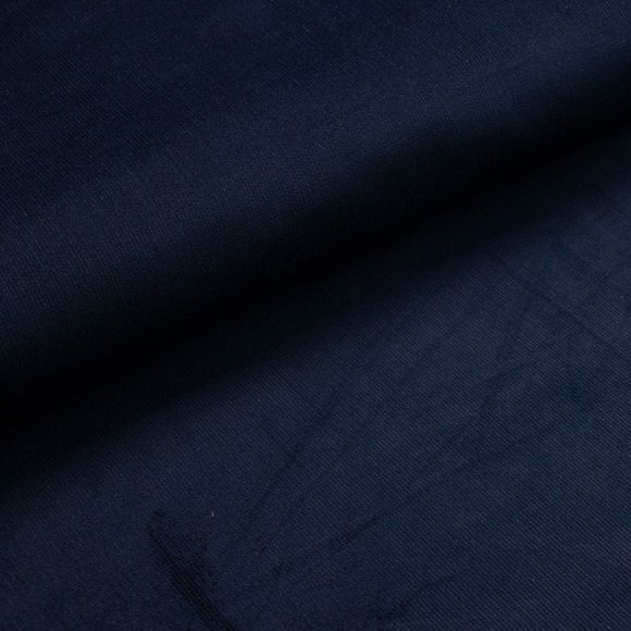 Velours côtelé fin coton stretch "Velours milleraies" (bleu nuit)