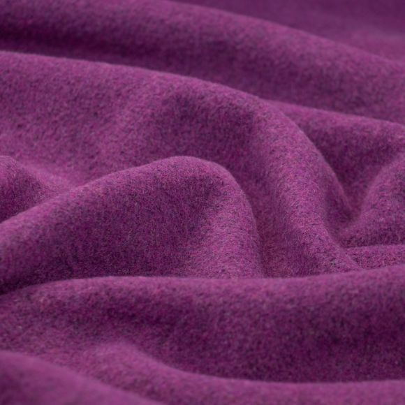 Mantelstoff "Flausch - Duo Mélange" (pink/beere)