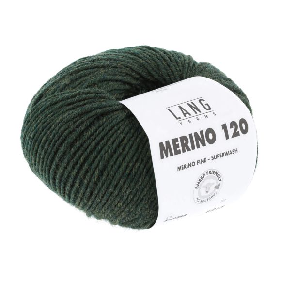 LANG Yarns MERINO 120 – Merinowolle superwash (0398/olive chante claire)