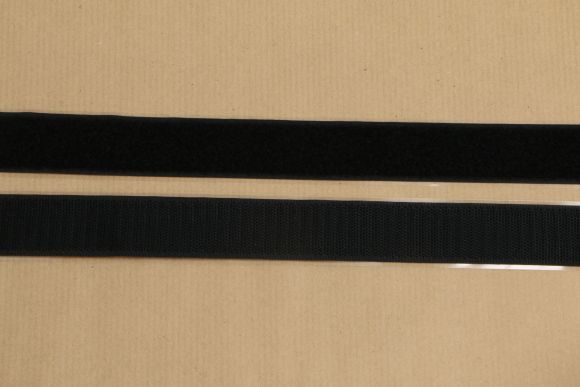 Velcro/bande - auto-agrippante adhésif "Crochet & velours" 20/30/50 mm - pièce de 1 m (noir)