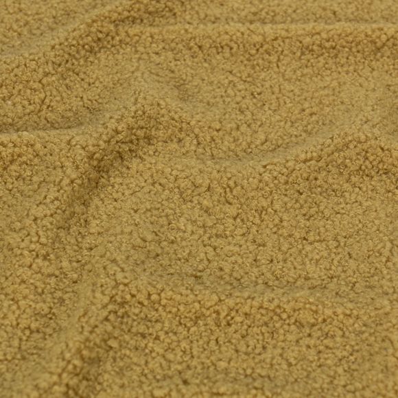 Fausse fourrure - tissu peluche "Bouclé" (ocre)
