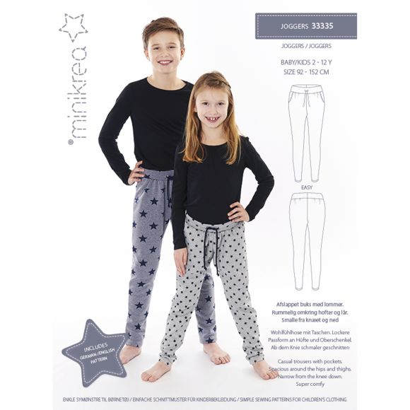 Schnittmuster Kinder Wohlfühlhose "Joggers Kids" Gr. 92-152 von minikrea