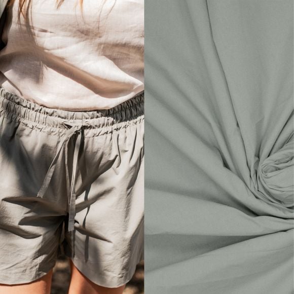 Popeline Baumwolle - stone washed "Uni - Tasha/Tesni Fibre Mood" (grau)