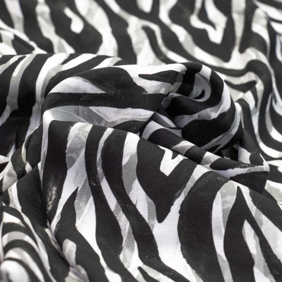 Viskose "Mailand/Zebra" (weiss-schwarz/grau) von SWAFING