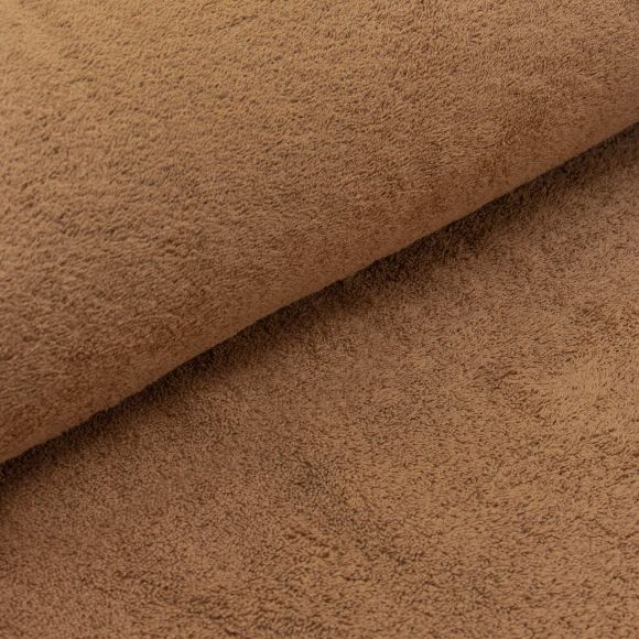 Tissu éponge en coton - uni “Douillet” (camel)
