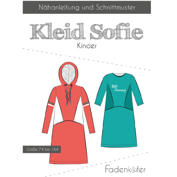 Schnittmuster - Kinder Kleid "Sofie" Gr. 74-164 von fadenkäfer