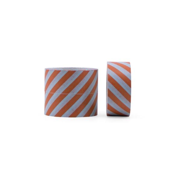 Tape/Ruban adhésif "Diagonal Stripes" 50 mm, rouleau à 66 m (bleu clair/brun)