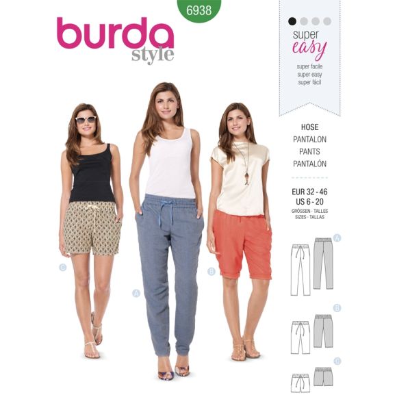 Patron - dames "Pantalon 6938" (t. 32-46) de burda style