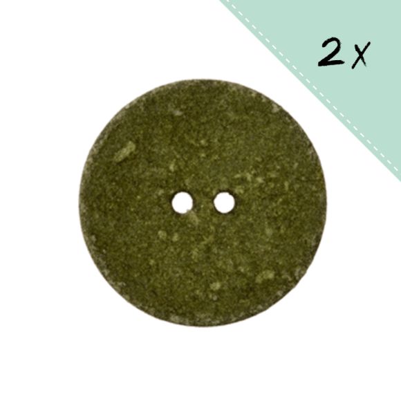 Knopf "Baumwolle - Recycling" - Ø 20/25 mm Set à 2 Stk. (grün)