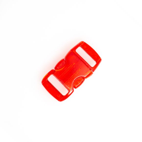 Clic-boucle bombé - 10 mm (rouge translucide)