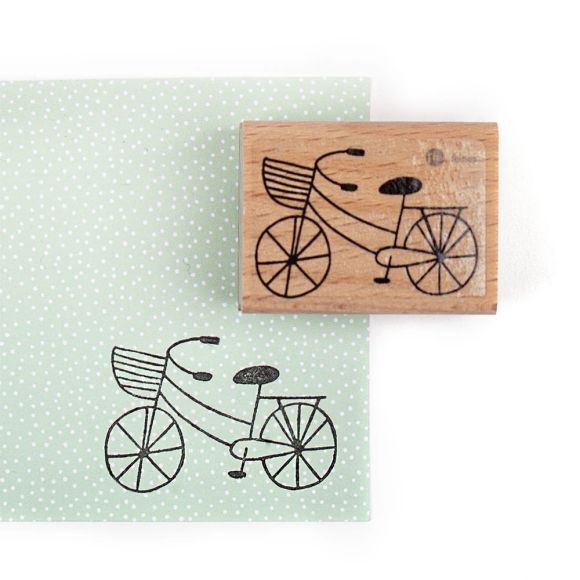 Tampon en bois "Bicyclette" de feinesleben