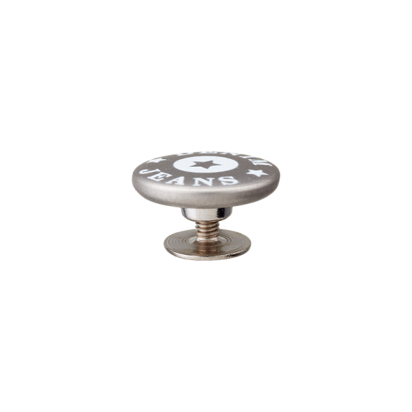 Jeansknopf - zum Schrauben Ø 17 mm (silber-weiss)
