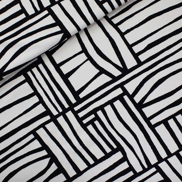 Sweat d'été en coton - french terry "Permecube - tofu beige" (offwhite-noir) de See You at Six