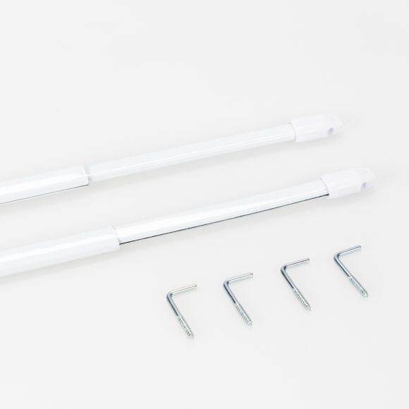 PRYM Vitragenstangen - ausziehbar 80-120 cm, 2 Stück (weiss) 526452