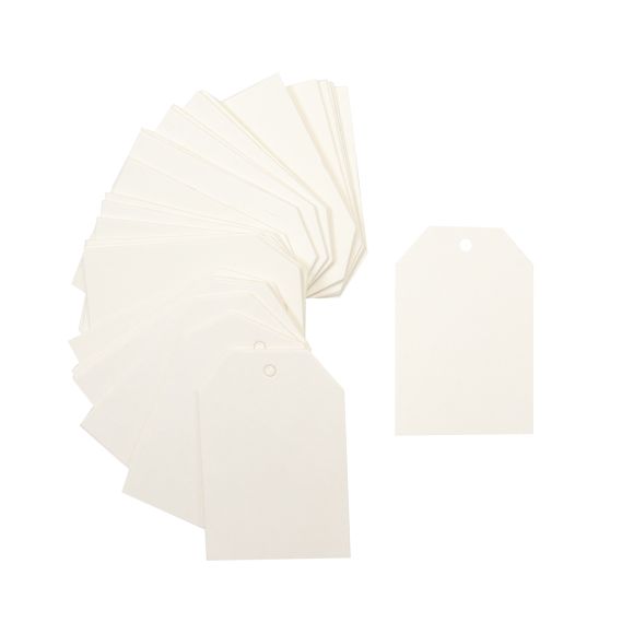 Étiquettes cadeaux en papier kraft 6 x 4 cm, lot de 50 (offwhite)