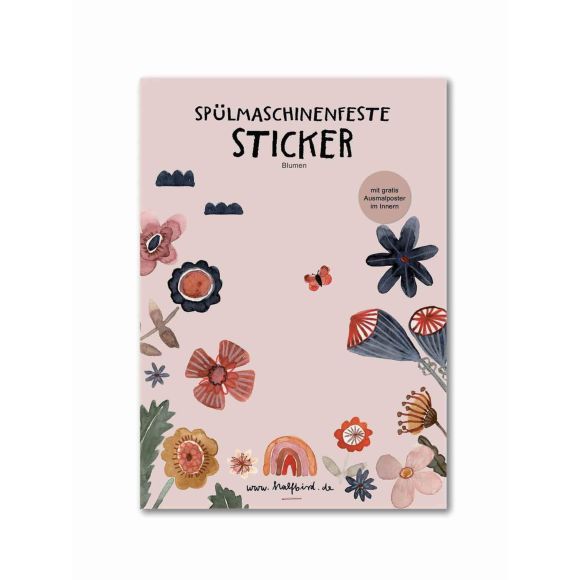 Autocollants/stickers - lave-vaiselle "Fleurs" - lot de 22 pces de halfbird