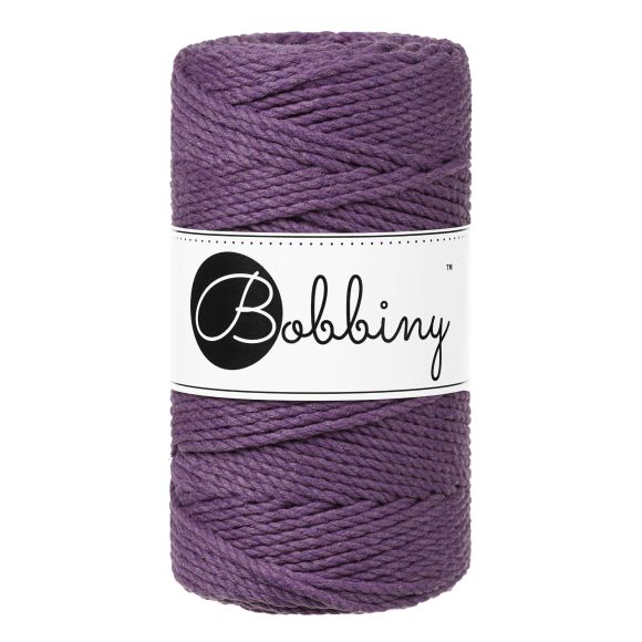 Recycling Makramee-Garn Baumwolle "Rope Ø 3 mm - violet" (violett) von Bobbiny