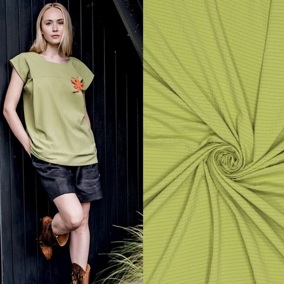 Seersucker de viscose "Uni - Ocean Fibre Mood" (vert)