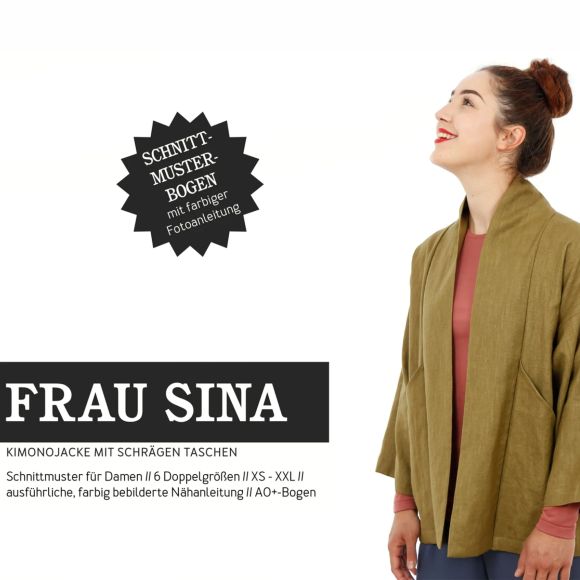 Patron - Veste kimono pour femmes "Frau Sina" (XS-XXL) de STUDIO SCHNITTREIF (en allemand)
