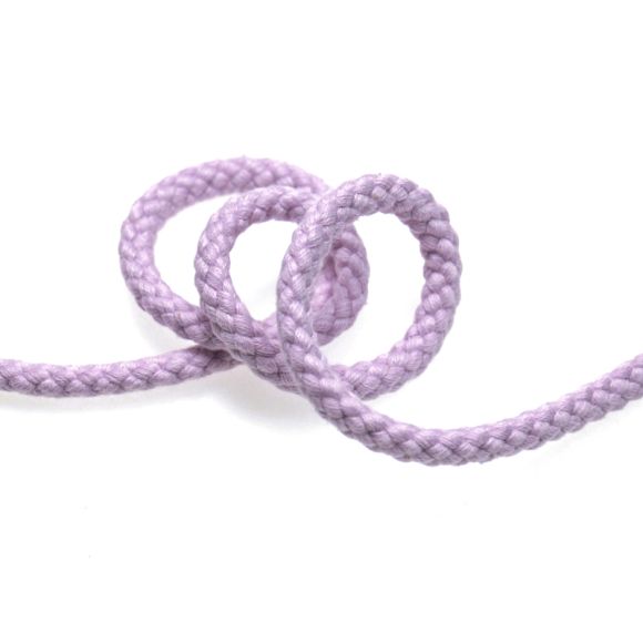 Cordon coton Ø 8 mm - pièce à 1 m (lilas)