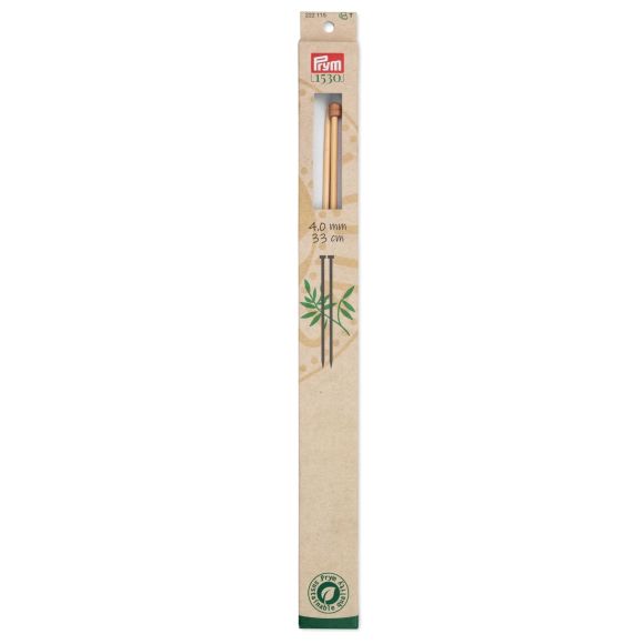 PRYM Paire d'aiguilles droites en bambou - 33 cm