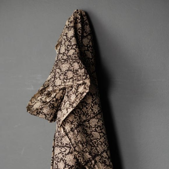70 cm Coupon // Bio-Baumwolle "Dew Block" (schwarzbraun-hellbeige) von MERCHANT & MILLS