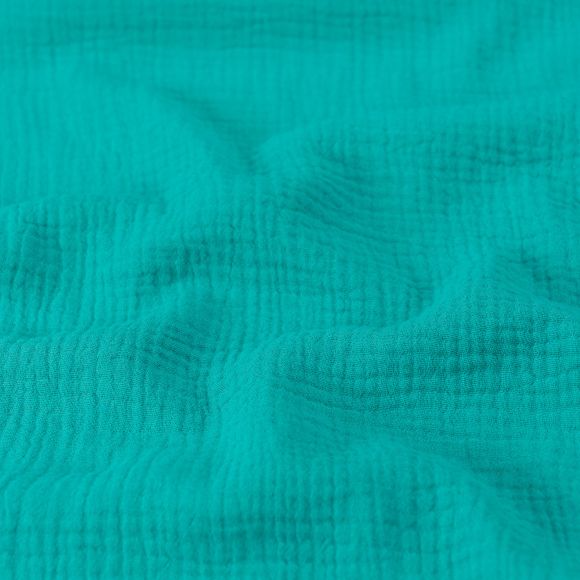 Double Gauze Bio-Baumwolle "Musselin" (hellpetrol)