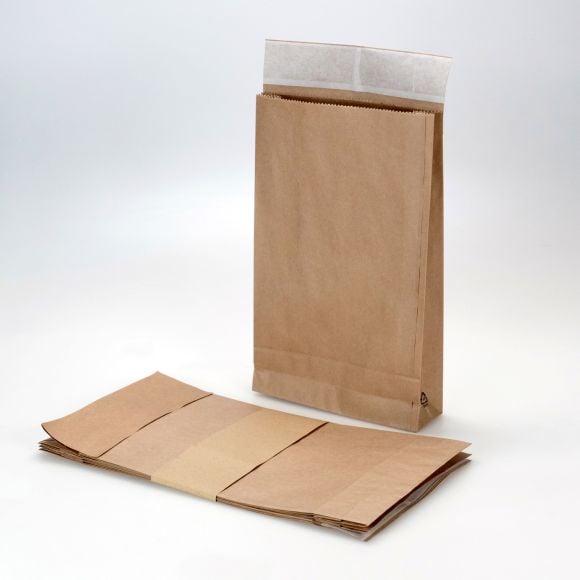 Papierbeutel/Blockbodenbeutel Kraftpapier "Maxi" 43 x 30 x 8 cm, 5 Stück (braun)