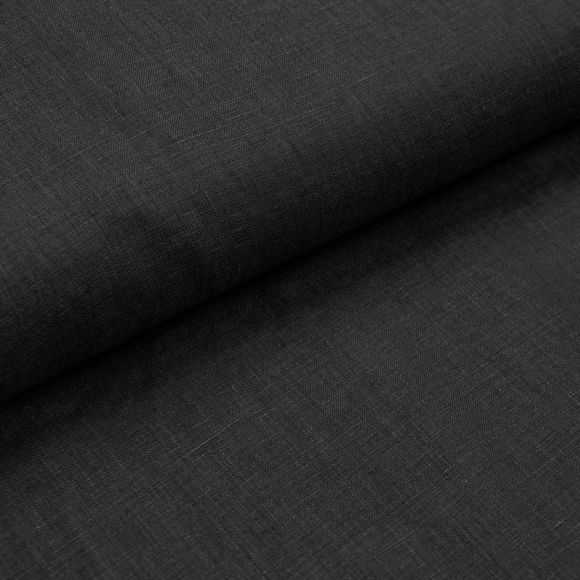 Tissu en lin - léger "Jeans" (noir)