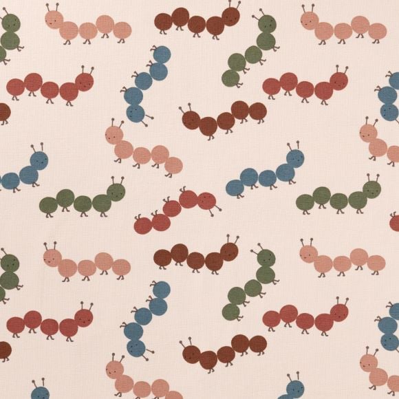 Sweat d'été crêpé / French Terry coton "Chenille" (beige clair-multicolore)