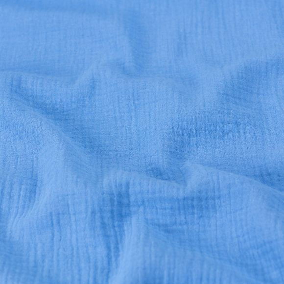 Double Gauze Bio-Baumwolle "Musselin" (blau)