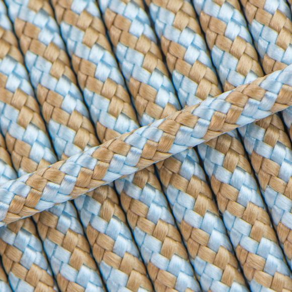 Kordel/Seil "Handy - Diagonal" - Ø 6 mm (hellblau/beige)
