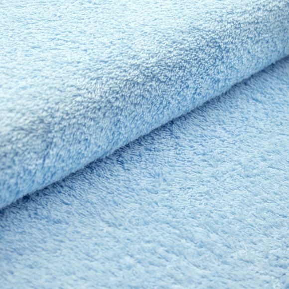 Tissu éponge en coton - uni "Douillet" (bleu pastel)