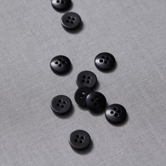 Bouton "Plain Corozo - black" 4 trous Ø 11/15 mm - lot de 2 (noir) de meetMILK