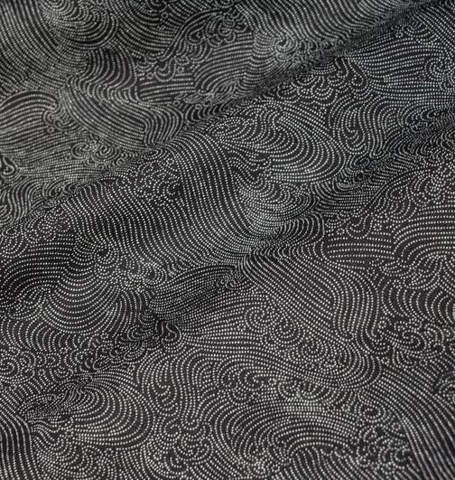 Baumwolle "Nami moyou" (schwarz-weiss) von SEVENBERRY