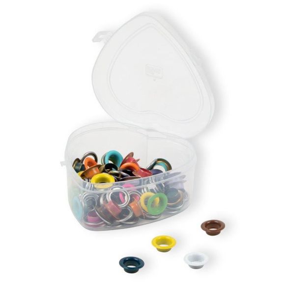 PRYM Oeillets Ø 11 mm "Boîte coeur" lot de 55 pces (multicolore) 542621