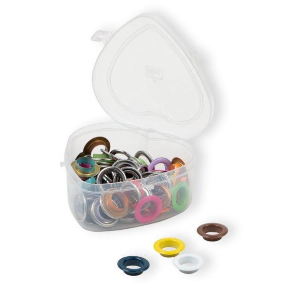 PRYM Oeillets Ø 14 mm "Boîte coeur" lot de 44 pces (multicolore) 542622