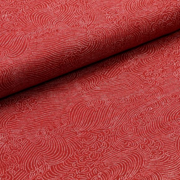 95 cm reste // Coton "Nami moyou" (rouge) de SEVENBERRY/Japon