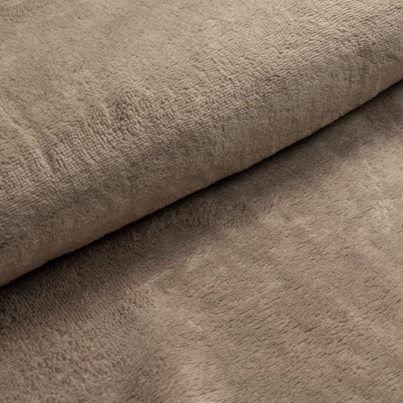 Tissu éponge bambou/coton - uni "Wellness" (taupe)