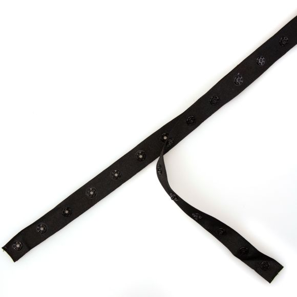 Druckknopfband 18 mm - Stück à 1 m (schwarz)