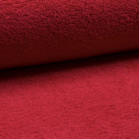 Tissu éponge en coton - uni “Douillet” (rouge)