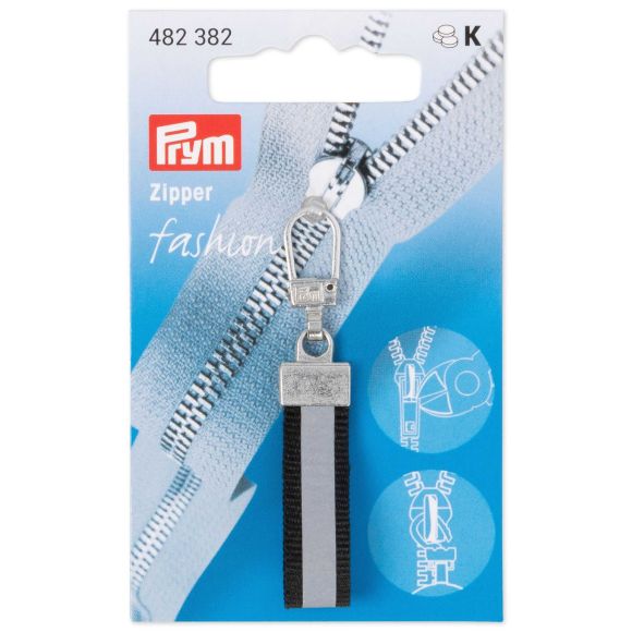 PRYM fashion - Zipper/Anhänger "Reflex" (schwarz/silber) 482382